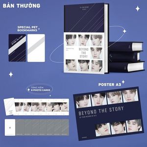 10-year record of bts - beyond the story - bìa cứng - tặng kèm 1 pet bookmark + 8 photo cards + 1 poster a3