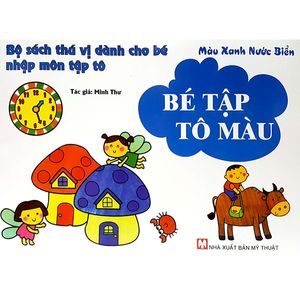 bé tập tô màu - màu xanh nước biển