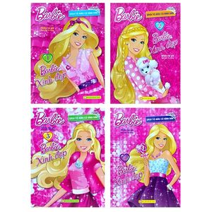 bộ sách tô màu có dán hình - barbie xinh đẹp (bộ 4 cuốn)