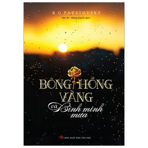 bông hồng vàng và bình minh mưa