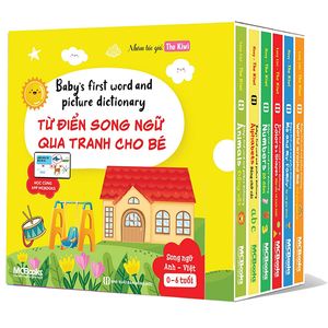 box set baby’s first word and picture dictionary - từ điển song ngữ qua tranh cho bé (6 cuốn)