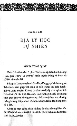 chuyên khảo về tỉnh cần thơ