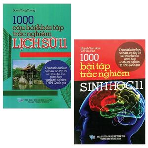 combo 1000 bài tập trắc nghiệm sinh học 11 + 1000 câu hỏi & bài tập trắc nghiệm lịch sử 11 (bộ 2 cuốn)