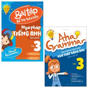 combo aha grammar - toàn diện ngữ pháp tiếng anh lớp 3 theo chủ đề (bộ 2 cuốn)