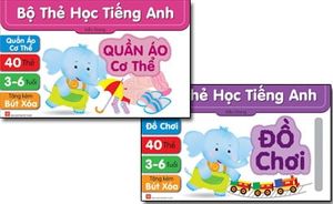 combo  bộ thẻ học tiếng anh - đồ chơi + quần áo cơ thể