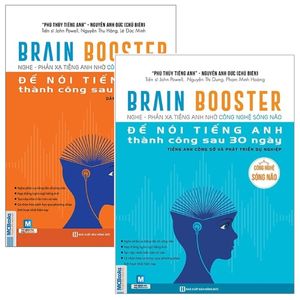 combo brain booster - nghe phản xạ tiếng anh bằng công nghệ sóng não để nói tiếng anh thành công sau 30 ngày (bộ 2 cuốn)