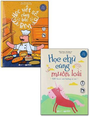 combo học chữ cùng muôn loài + học viết số cùng bác ben (bộ 2 cuốn)