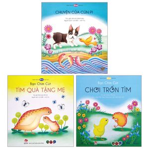 combo sách ehon - chuyện của cún pi + bạn chim cút tìm quà tặng mẹ + bạn chim cút chơi trốn tìm (bộ 3 cuốn)