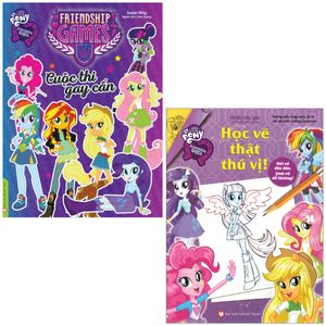 combo sách my little pony - rainbow rocks: học vẽ thật thú vị! + cuộc thi gay cấn+ (bộ 2 cuốn)