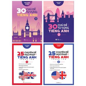 combo sách tự trau dồi tiếng anh thành thạo như người bản xứ: 30 chủ đề từ vựng tiếng anh + 25 chuyên đề ngữ pháp tiếng anh trọng tâm (bộ 4 cuốn)