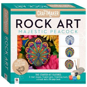 craftmaker rock art mini kit: majestic peacock