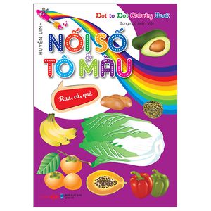 dot to dot coloring book - nối số & tô màu - rau, củ, quả