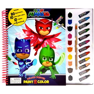 eone pj masks deluxe poster paint & color