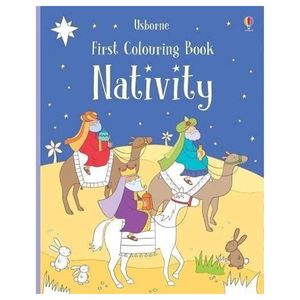 first colouring book nativity with stickers