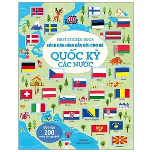 first sticker book - sách dán hình đầu đời cho bé - quốc kỳ các nước