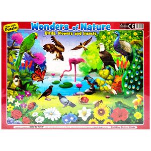 fun with puzzles: wonder of nature - birds, flowers and insects