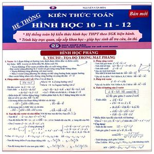 hệ thống kiến thức toán hình học 10-11-12