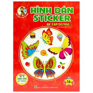 hình dán sticker - bé tập tô màu (quyển 16)