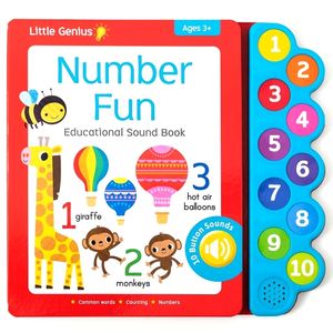 little genius number fun educational sound book - 10 button sound