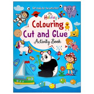 my holiday colouring cut and glue activity book