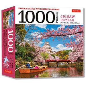 samurai castle & cherry blossoms - 1000 piece jigsaw puzzle: cherry blossoms at himeji castle (finished size 24 in x 18 in)