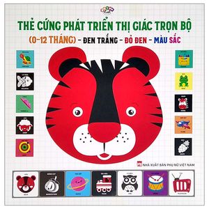 thẻ cứng phát triển thị giác trọn bộ (0-12 tháng) (đen trắng - đỏ đen - màu sắc)