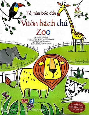 tô màu bóc dán - vườn bách thú - zoo