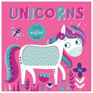 touch and feel silicon board book - unicorns