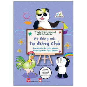 truyện tranh song ngữ việt - anh cho bé - drawing in the right places, coloring in the right spaces - vẽ đúng nơi, tô đúng chỗ