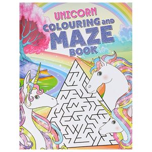 unicorn colouring and maze book