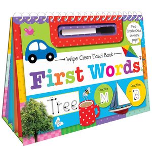 wipe clean easel book with pen - first words