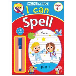 wipe clean i can spell - book with pen age 6+