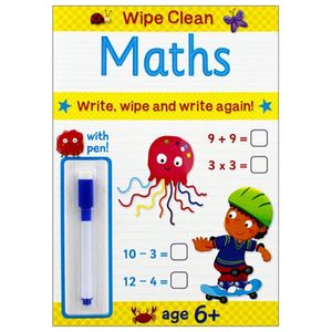 wipe clean maths - book with pen age 6+